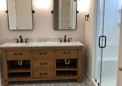 luxury bathroom with double sink